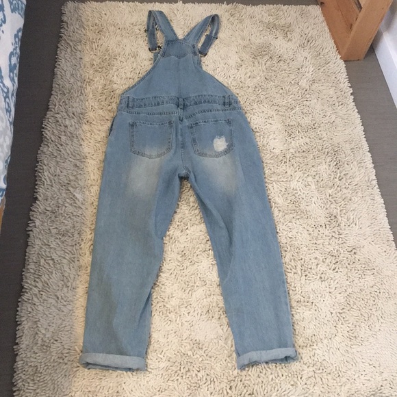 Bluenotes distressed denim overalls small - Picture 2 of 9